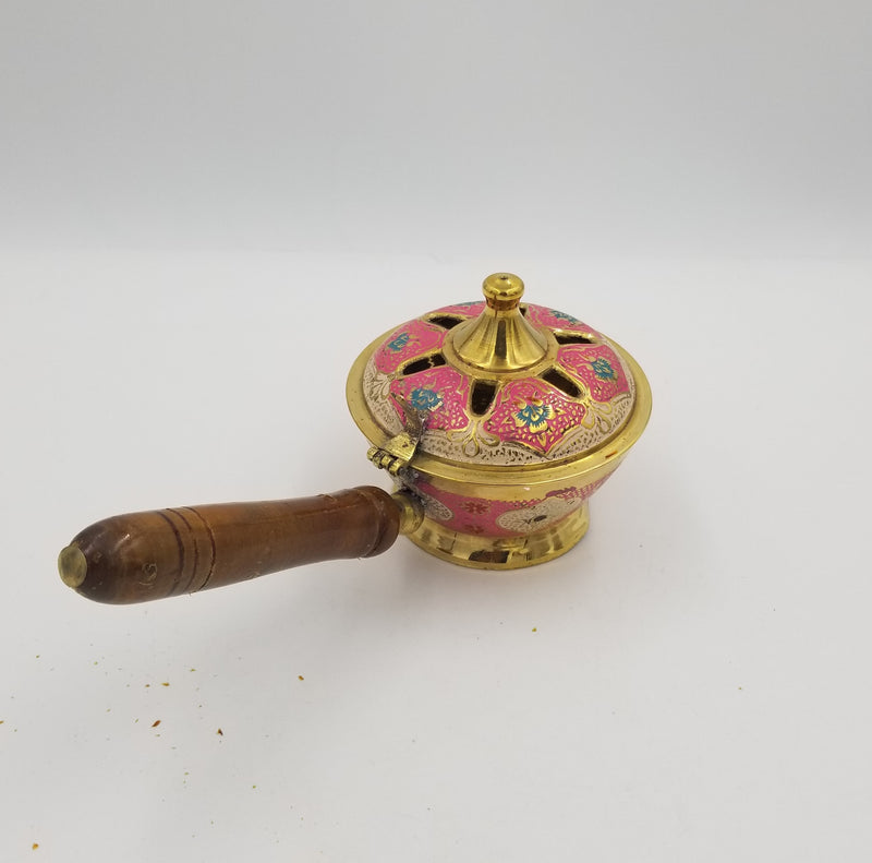 4" Brass Butter Pot Old Jali EC