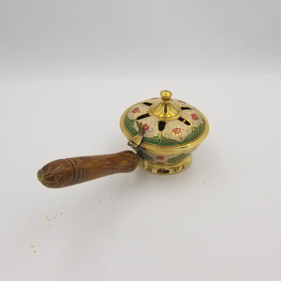 4" Brass Butter Pot Old Jali EC
