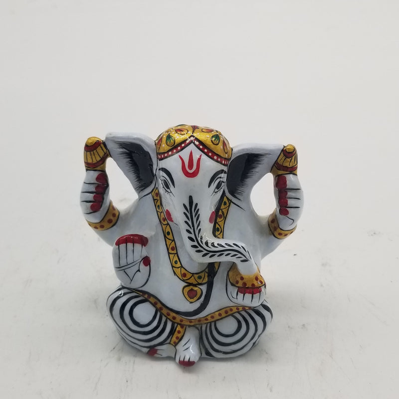 4 inch Solid Metal minakari Ganesh