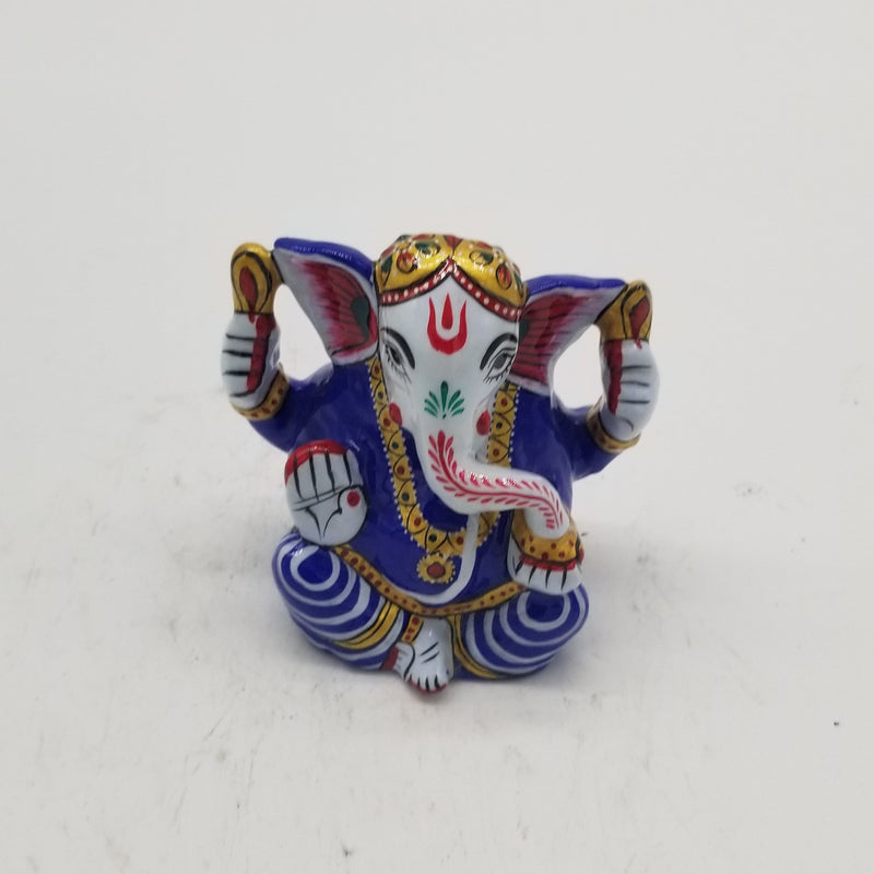4 inch Solid Metal minakari Ganesh