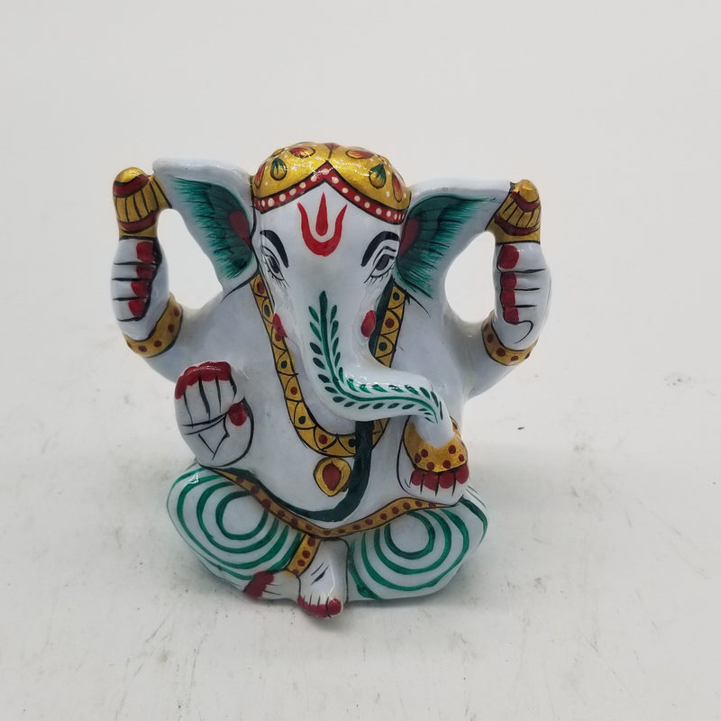 4 inch Solid Metal minakari Ganesh