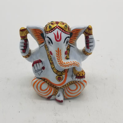 4 inch Solid Metal minakari Ganesh