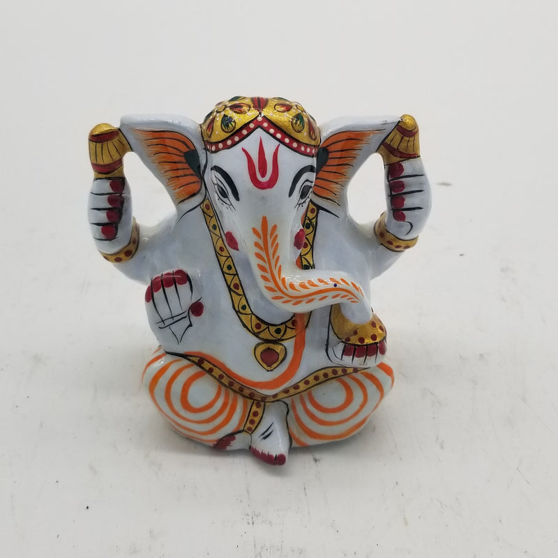 4 inch Solid Metal minakari Ganesh