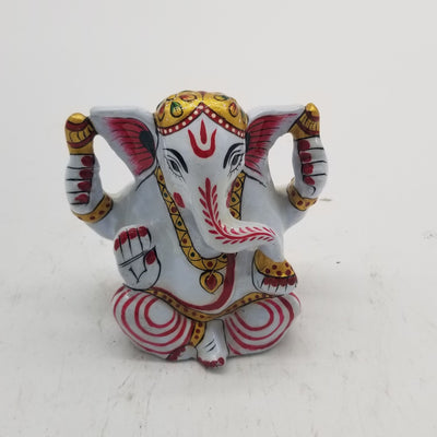 4 inch Solid Metal minakari Ganesh