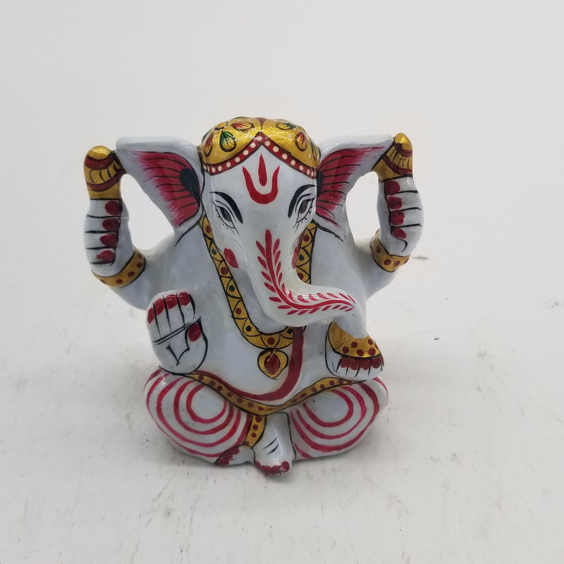 4 inch Solid Metal minakari Ganesh