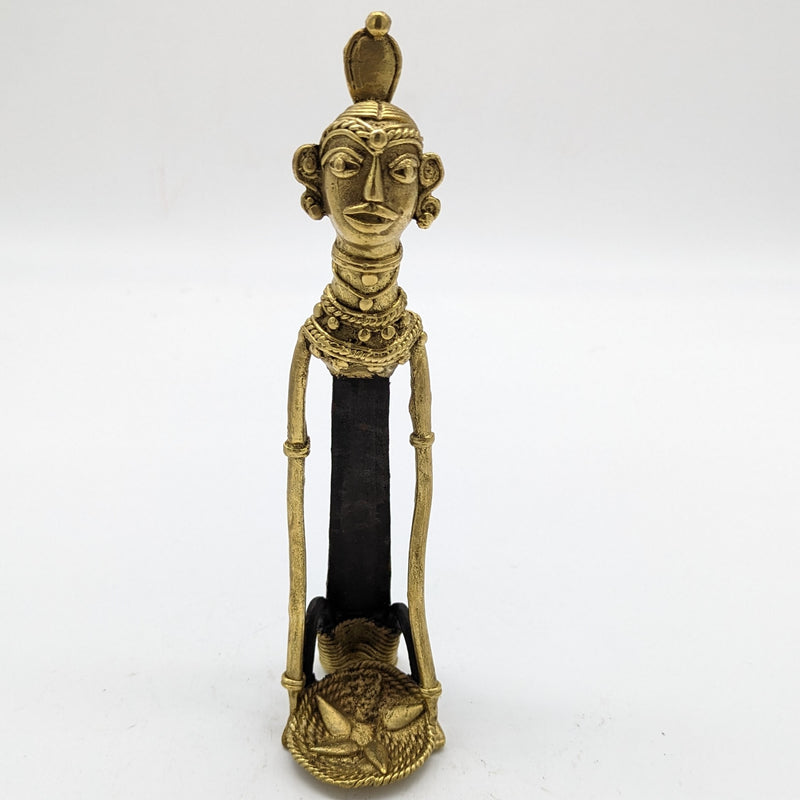 9"L Tribal Brass Bi-Metal Working Women Tribal Art