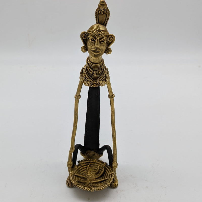 9"L Tribal Brass Bi-Metal Working Women Tribal Art