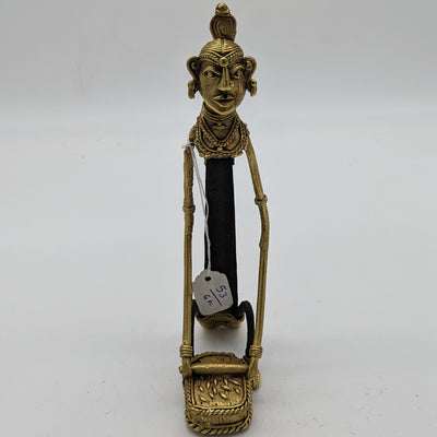 9"L Tribal Brass Bi-Metal Working Women Tribal Art