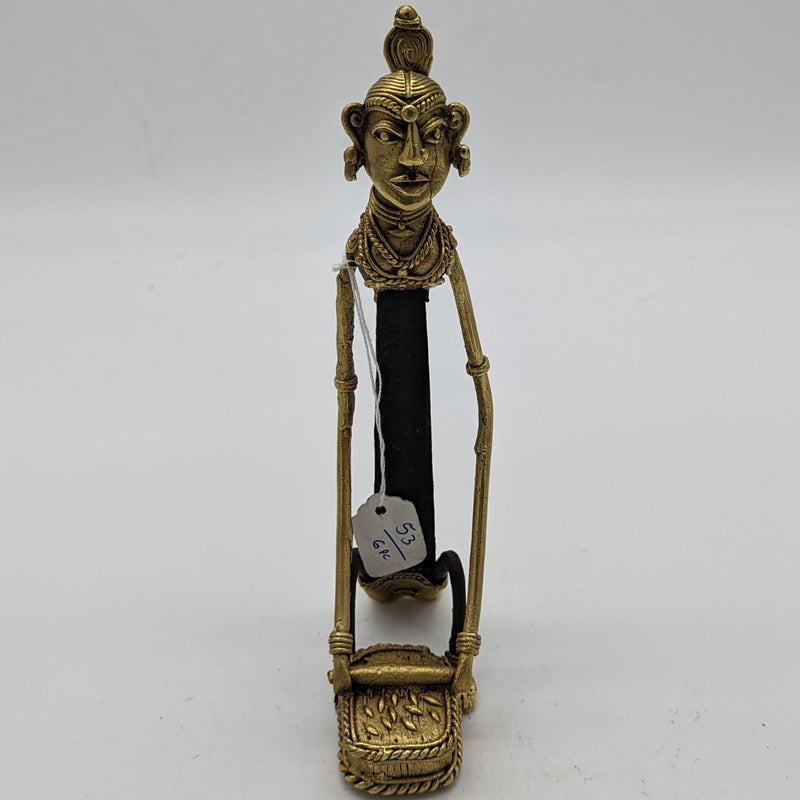 9"L Tribal Brass Bi-Metal Working Women Tribal Art