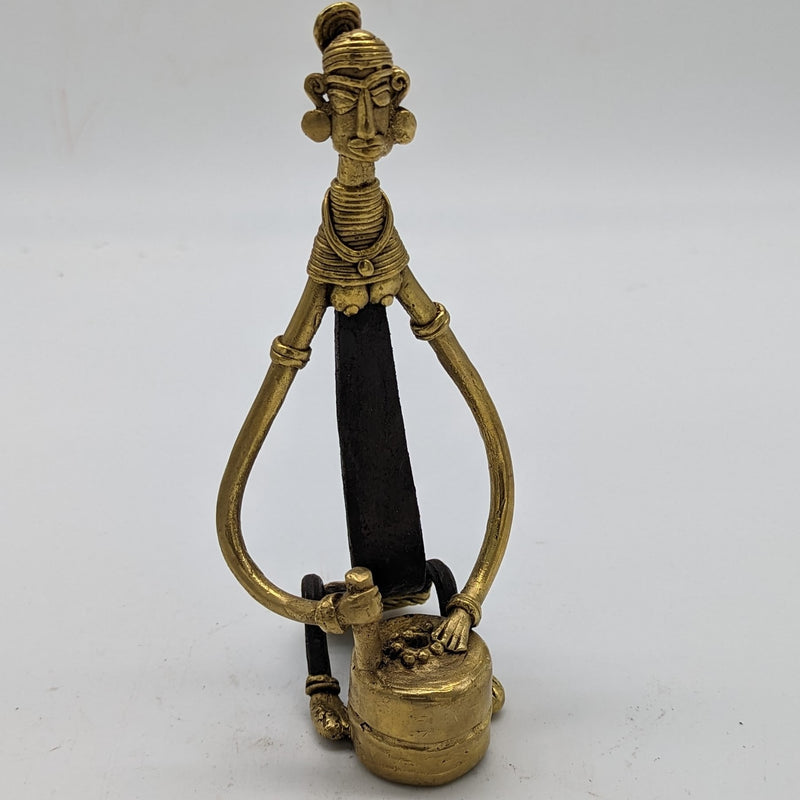 9"L Tribal Brass Bi-Metal Working Women Tribal Art
