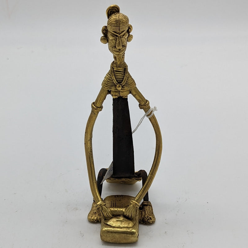 9"L Tribal Brass Bi-Metal Working Women Tribal Art
