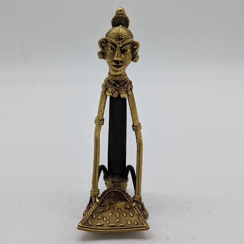 9"L Tribal Brass Bi-Metal Working Women Tribal Art