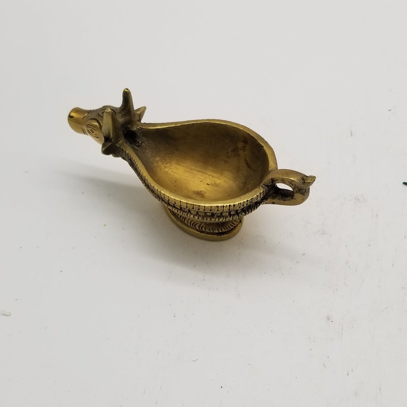 5"L Solid Brass Cow inspired Oil Lamp