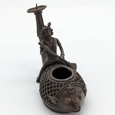 7.5"L Tribal Brass Fish inspired Cutlery / Pen stand