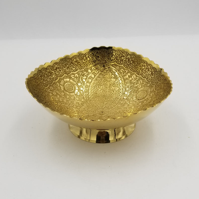 6" Brass Bowl Tikona Gehra P