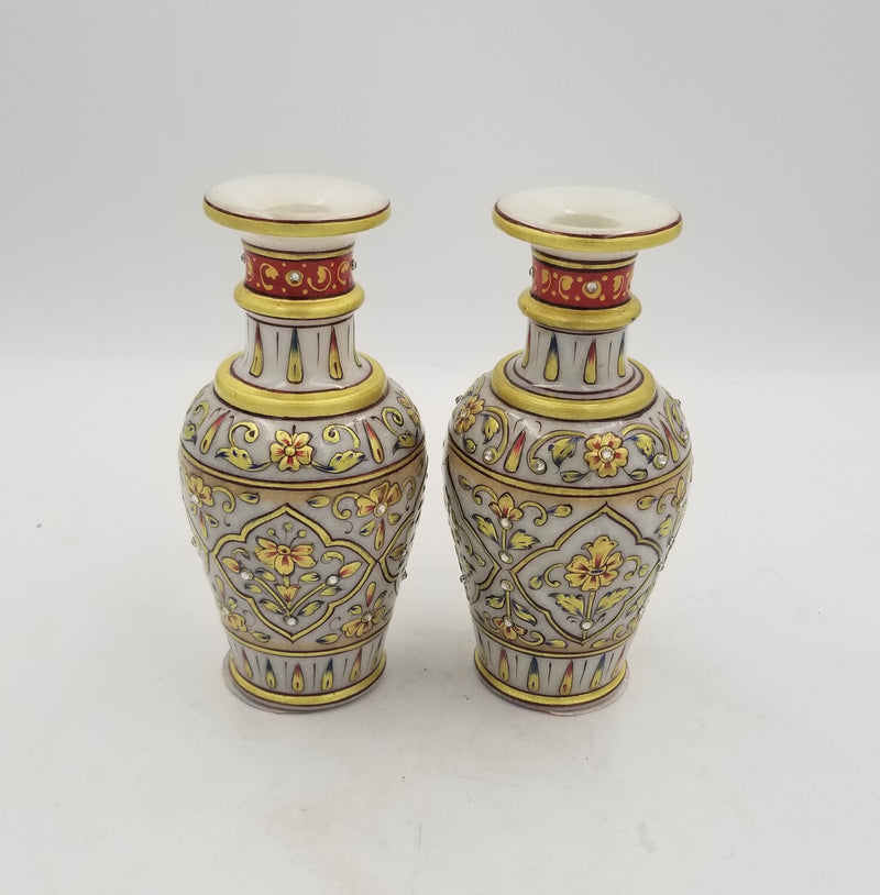 Marble 6" Vase set of 2