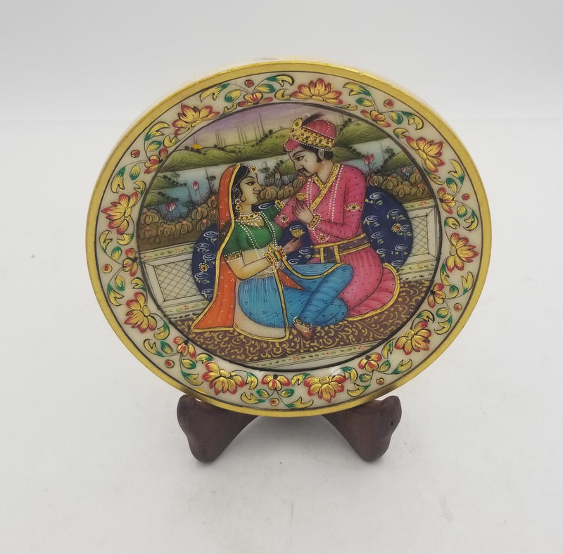 Marble 6" Plate with stand in V Box