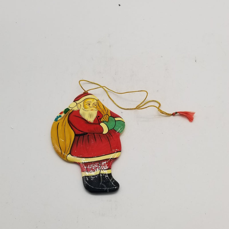 Papier Mache 6" Christmas Santa Hanging