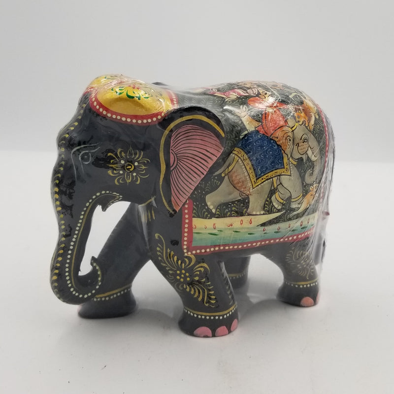 Wooden Shikari Elephant Painted