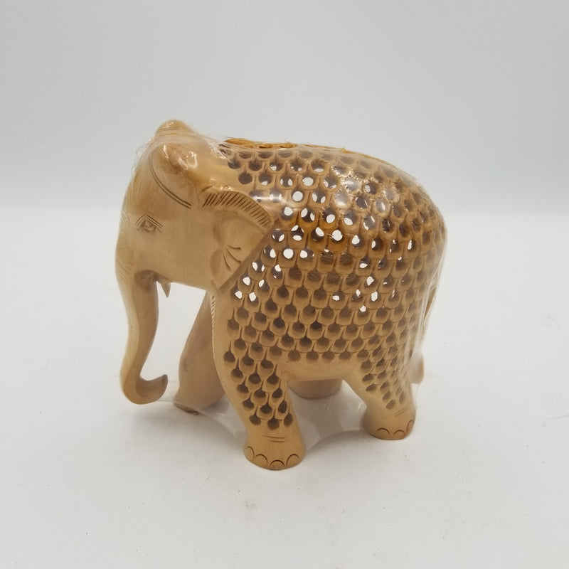 Wooden 6" Jali Elephant