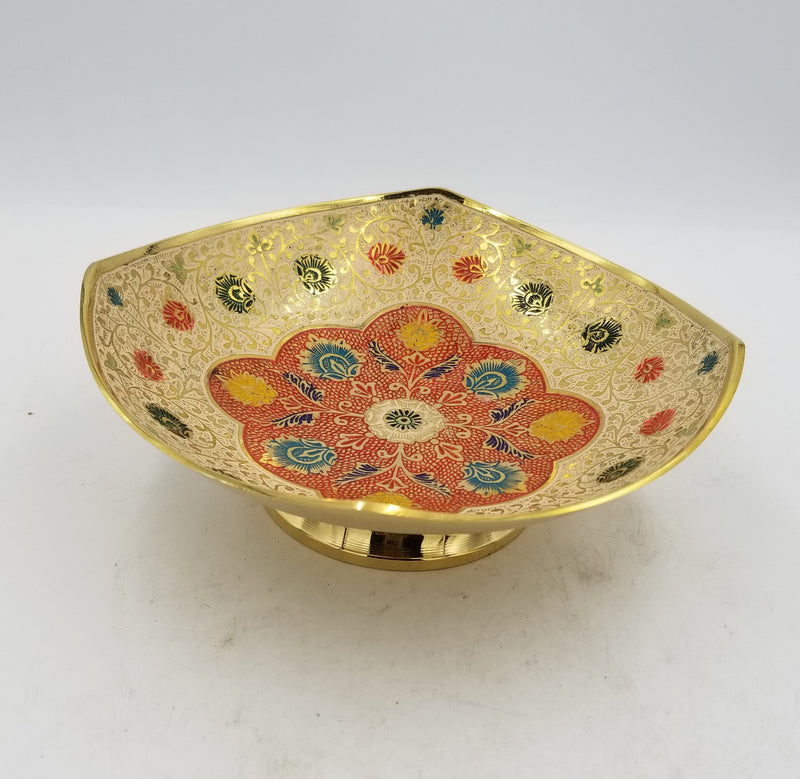 7" Brass Bowl Square Ring EC
