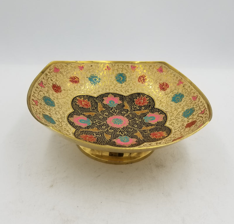 7" Brass Bowl Square Ring EC