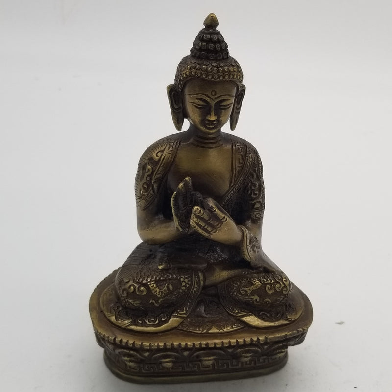 7 inch Solid Brass Buddha Sitting Antique finish