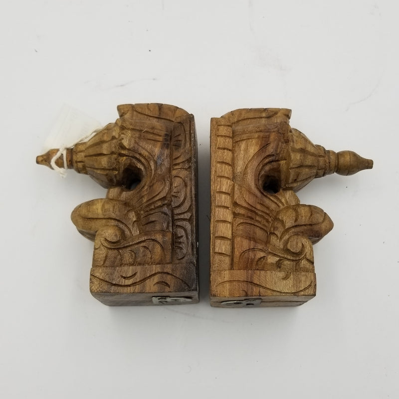 7"  x 3" Banana Flower Wall Bracket Pair - Light Brown