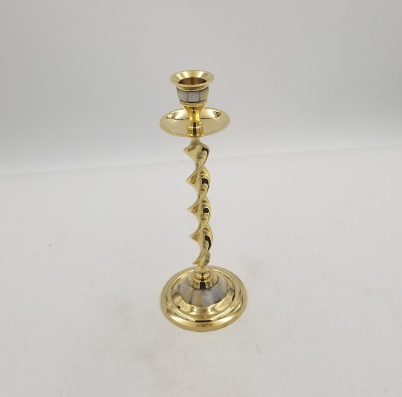 9" Brass Candle Stand Baldar MOP