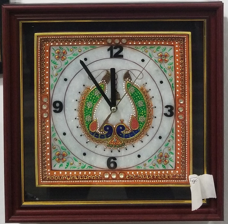 Marble 9" Square clock