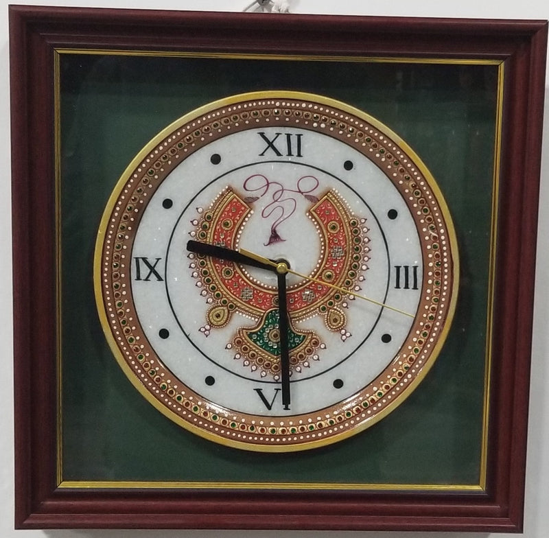 Marble 9" Round Clock