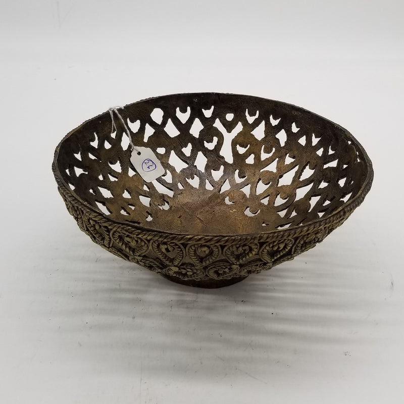 9" diameter Tribal Brass Tribal art inspired Bowl