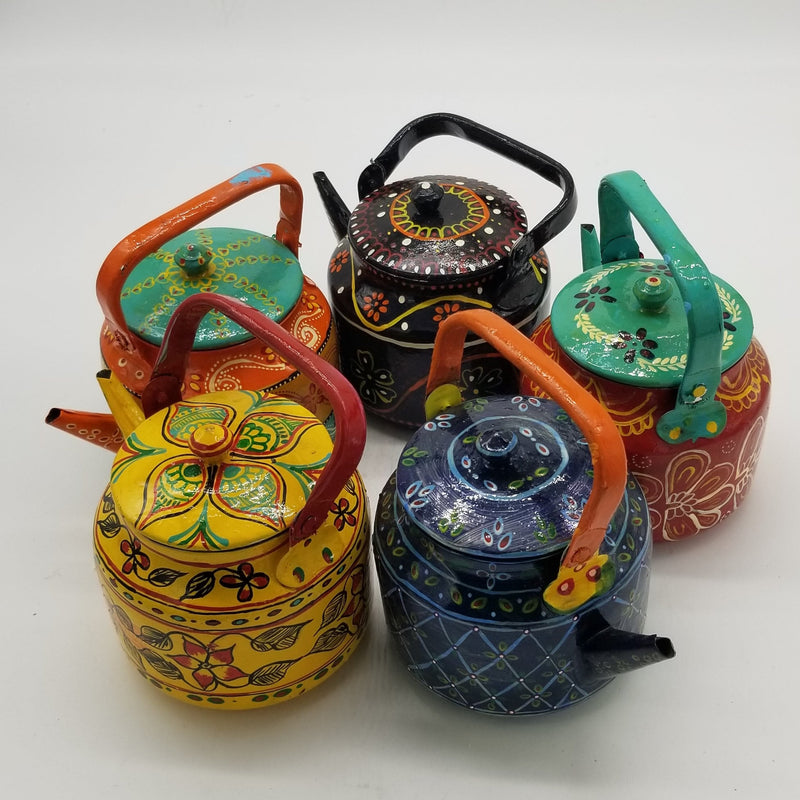 Handcrafted and hand painted Aluminum Kettle