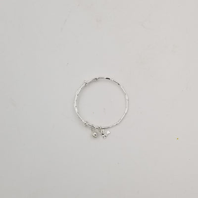 Adjustable 999 Quality fine Silver Bangles with Charms - BG104