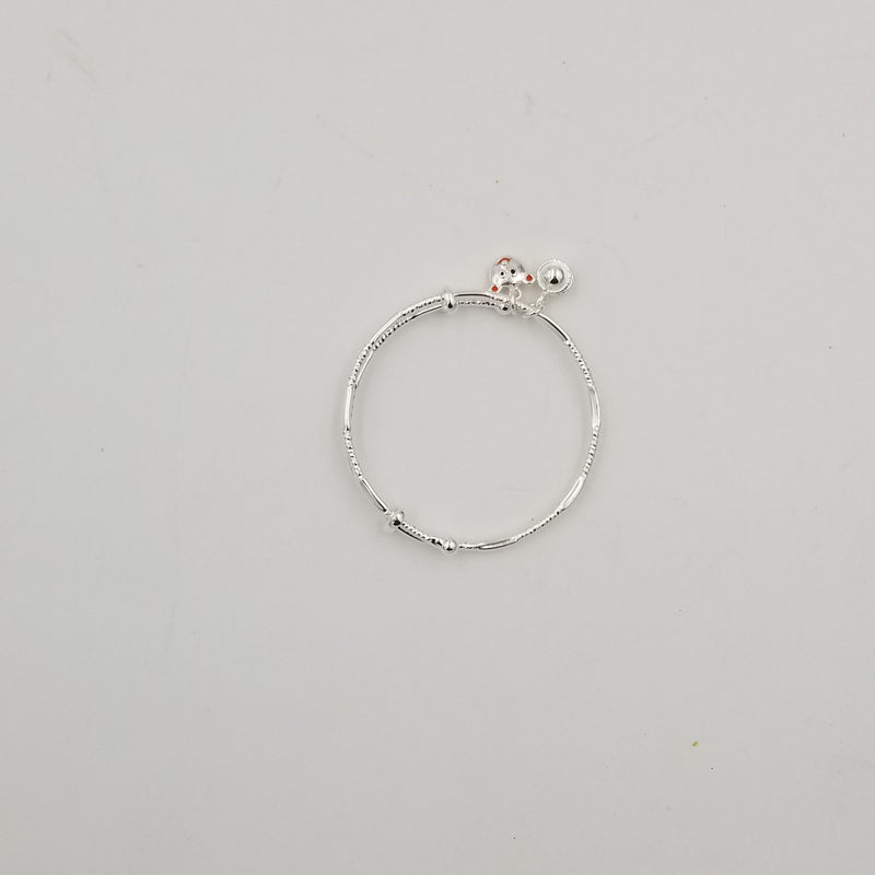 Adjustable 999 Quality Fine Silver Bangle with attractive Charms -BG106