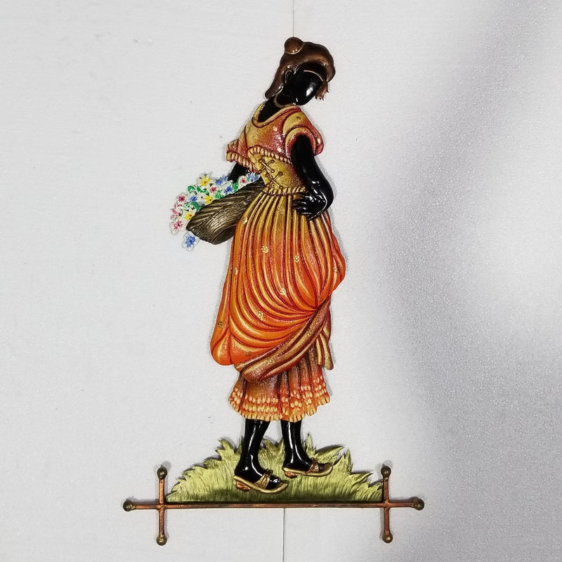 27"H Wrought Iron Flower Basket Women