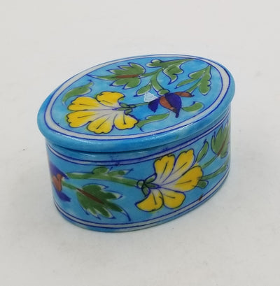 Blue Pottery Box Oval