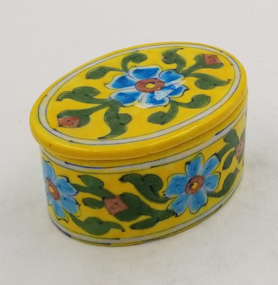 Blue Pottery Box Oval