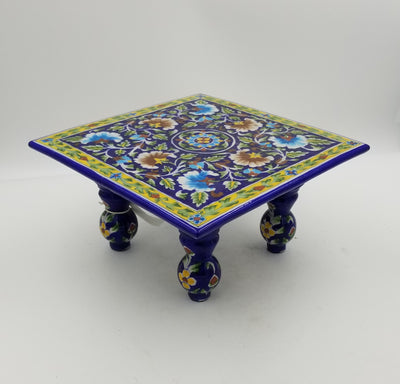 Blue Pottery Chowki 12" x 12" x 6"
