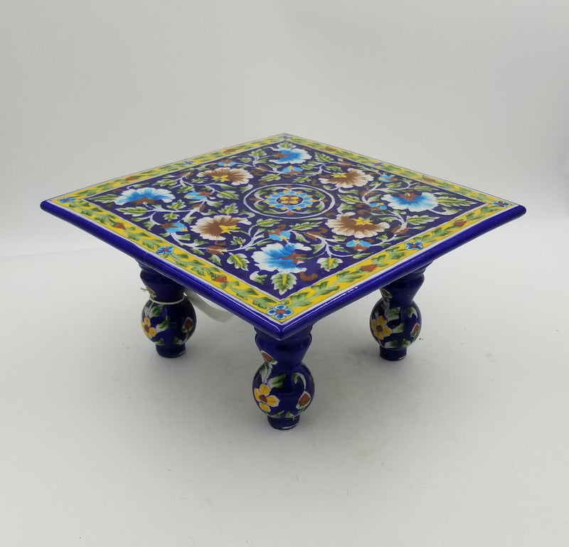 Blue Pottery Chowki 12" x 12" x 6"