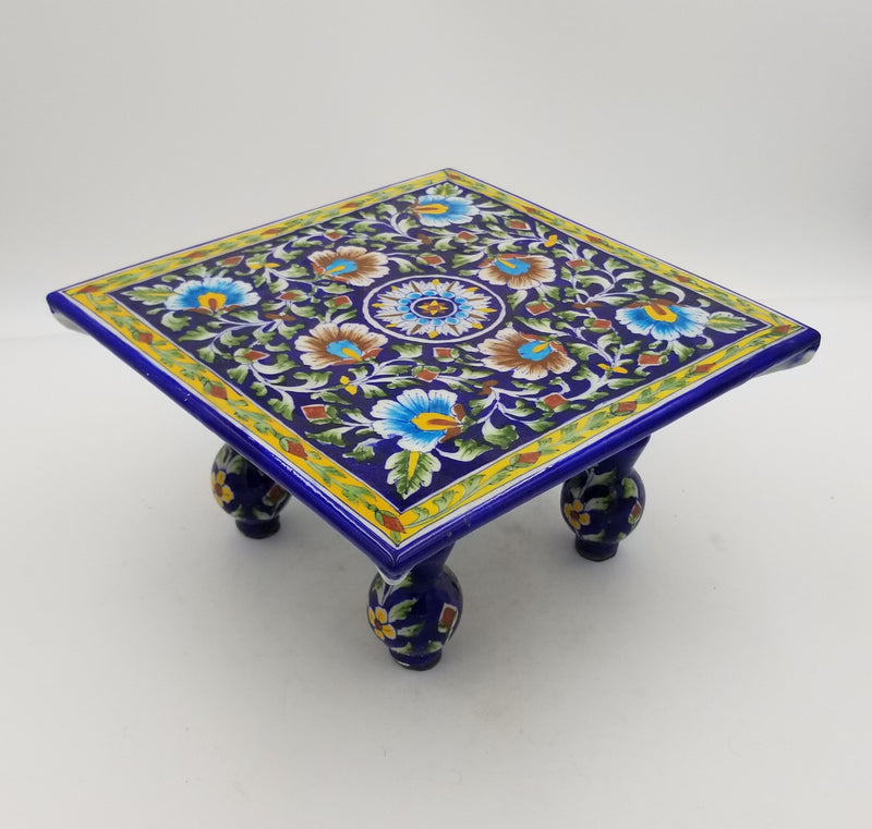 Blue Pottery Chowki 12" x 12" x 6"