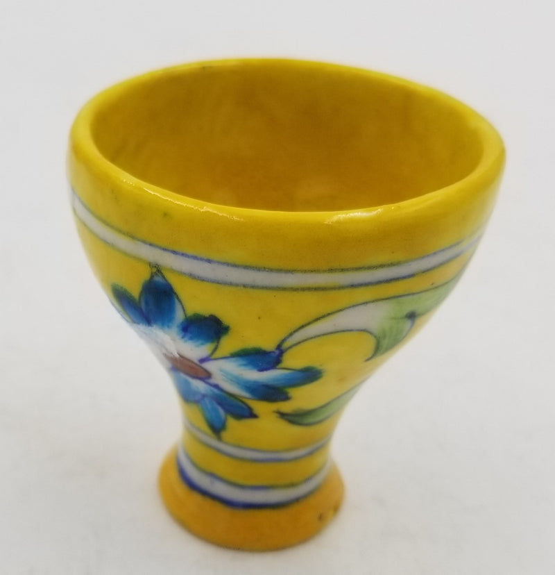 Blue Pottery Egg Pot 3"