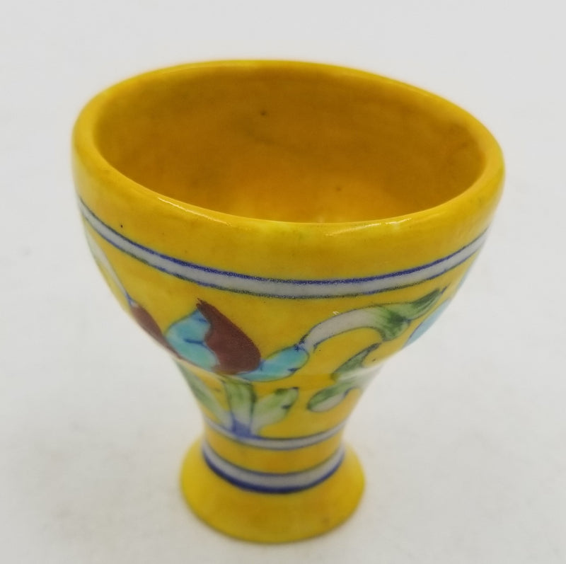 Blue Pottery Egg Pot 3"