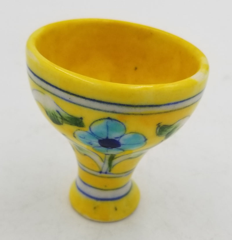 Blue Pottery Egg Pot 3"