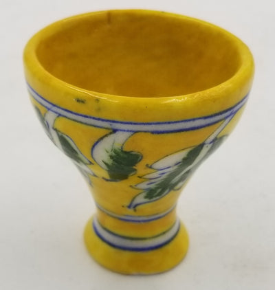 Blue Pottery Egg Pot 3"