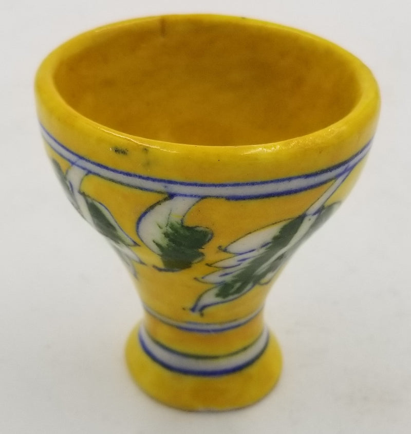 Blue Pottery Egg Pot 3"