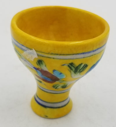 Blue Pottery Egg Pot 3"