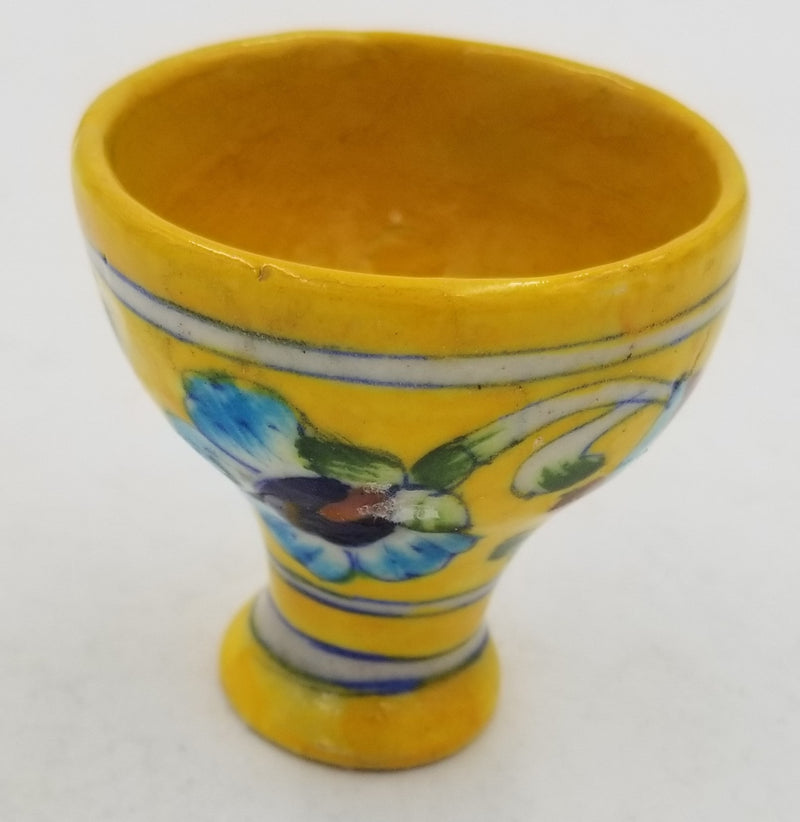 Blue Pottery Egg Pot 3"