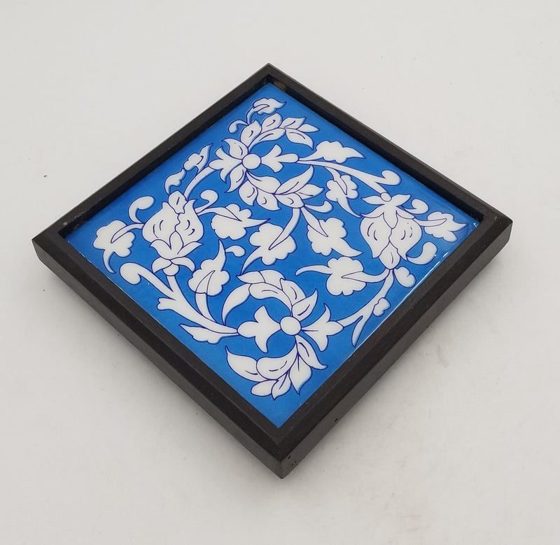 Blue Pottery Hot Plate 6" x 6"