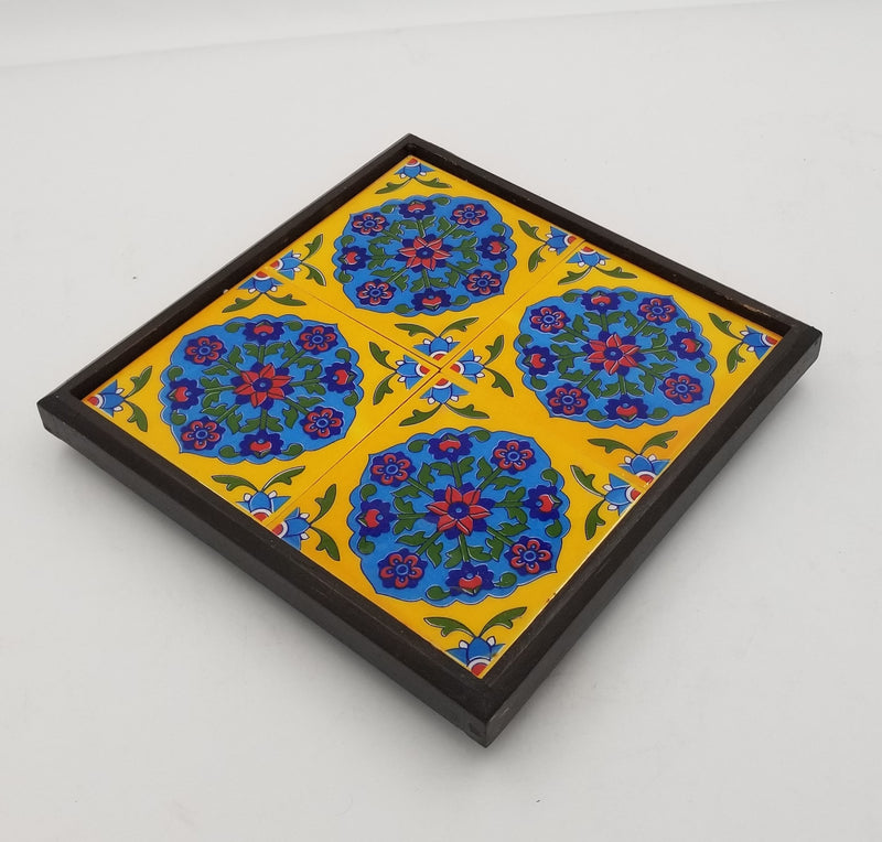 Blue Pottery Hot Plate 8" x 8"